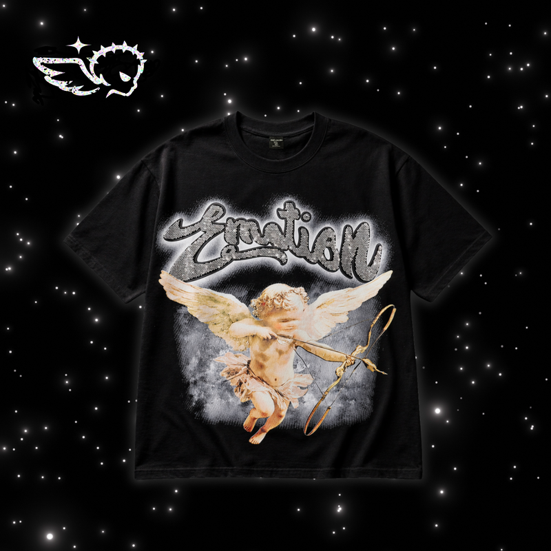 POLERA MIXED EMOTION "CUPID" — NEGRO